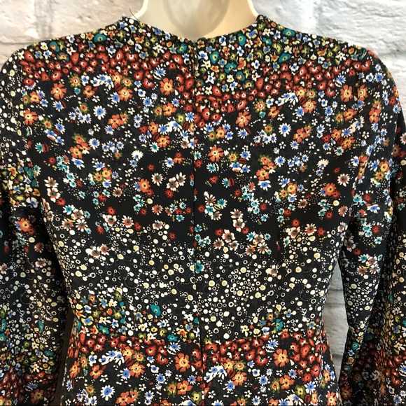 Zara Basic XS Floral V-Neck Long Sleeve Romper - Picture 6 of 8